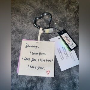 BNWT Kate Spade NY Heart-Shaped Keychain Charmed Love Notes Bag Charm $98